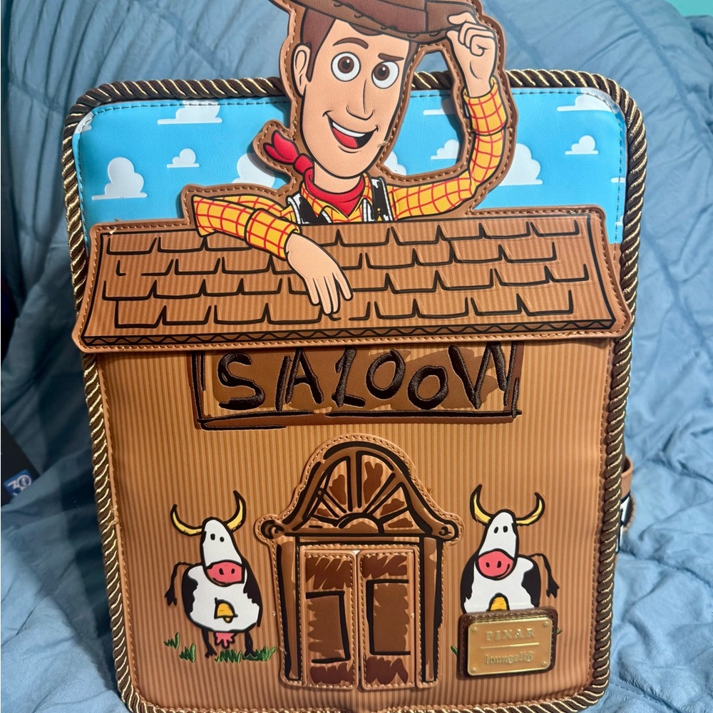 Loungefly Woody Saloon Brown and Blue Backpack
